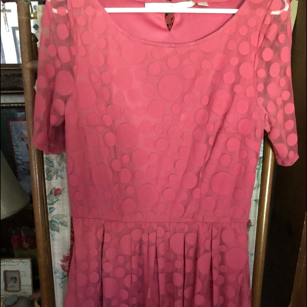 Dress: Dusty Rose With Retro PokeDots